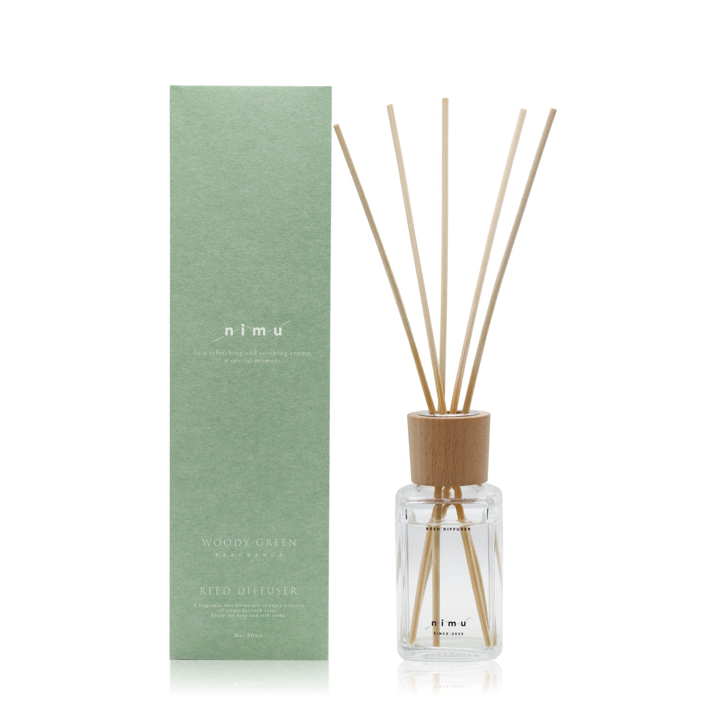 nimu 天然精油ブレンド リードディフューザー 90ml|ルームフレグランス・室内用芳香剤