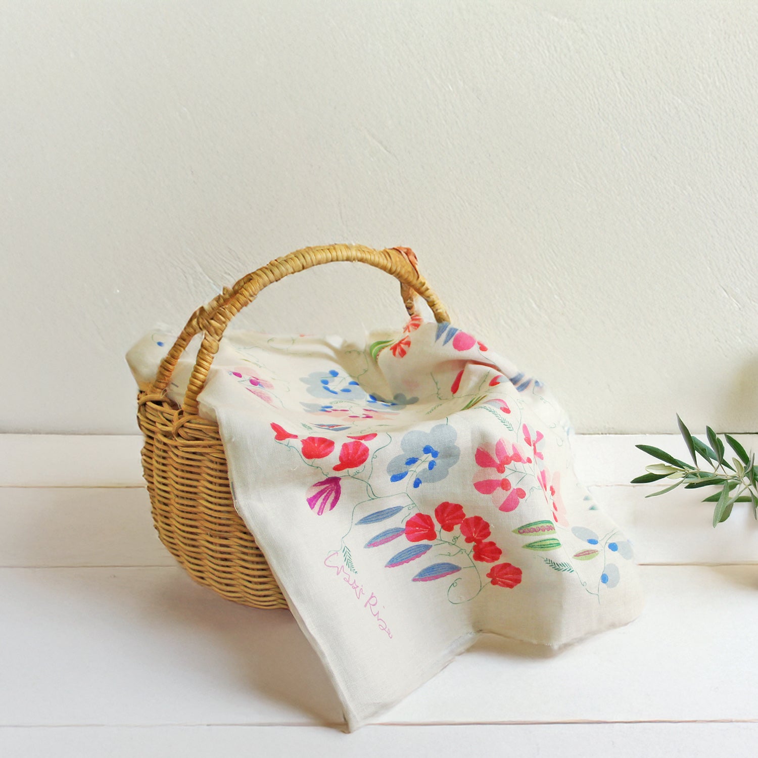 上野リチ ハンカチ 55cm 大判｜日本製 綿100% おしゃれ プチギフト 母