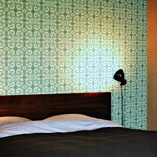 【Linden】ハレルヤシール壁紙 《パピヨンフェンス ブルー》DIY 壁紙 リメイク