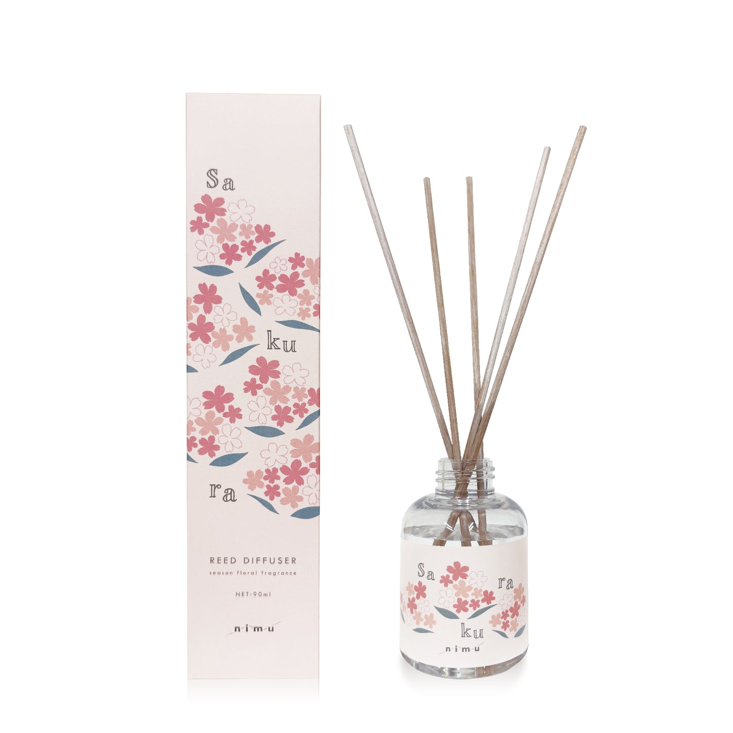 《春の季節限定商品》リードディフューザー 90ml｜ルームフレグランス（桜・ミモザ・桃花)nimu