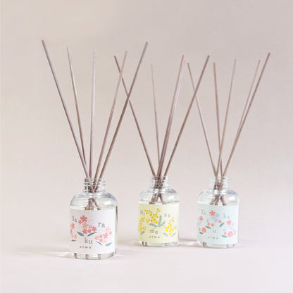 《春の季節限定商品》リードディフューザー 90ml｜ルームフレグランス（桜・ミモザ・桃花)nimu