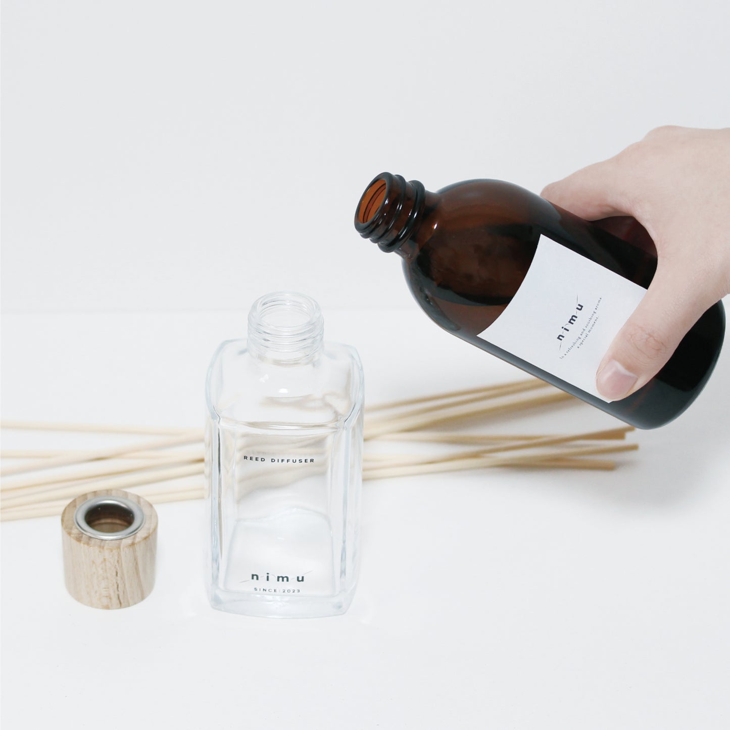 nimu 天然精油ブレンド リードディフューザー 詰め替え用オイル 180ml｜ルームフレグランス レフィル