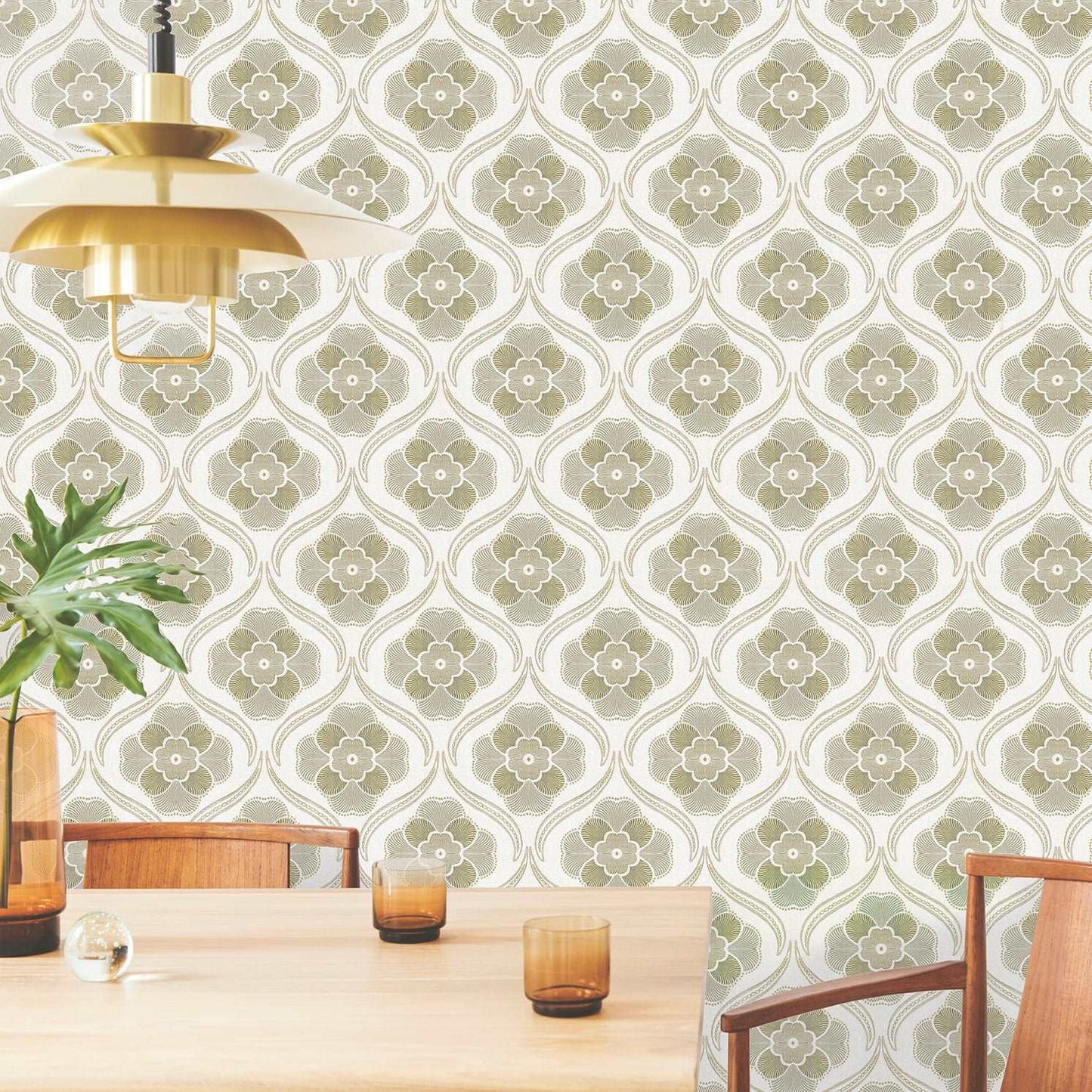 【Linden】ハレルヤシール壁紙 《ホワイトアラベスク》DIY 壁紙 リメイク