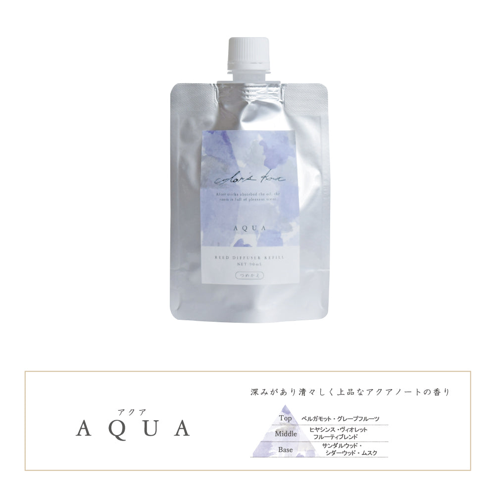 カラーズノット color’s knot リードディフューザー 詰め替え レフィル 90ml ルームフレグランス ルームディフューザー 芳香剤 (アクア)