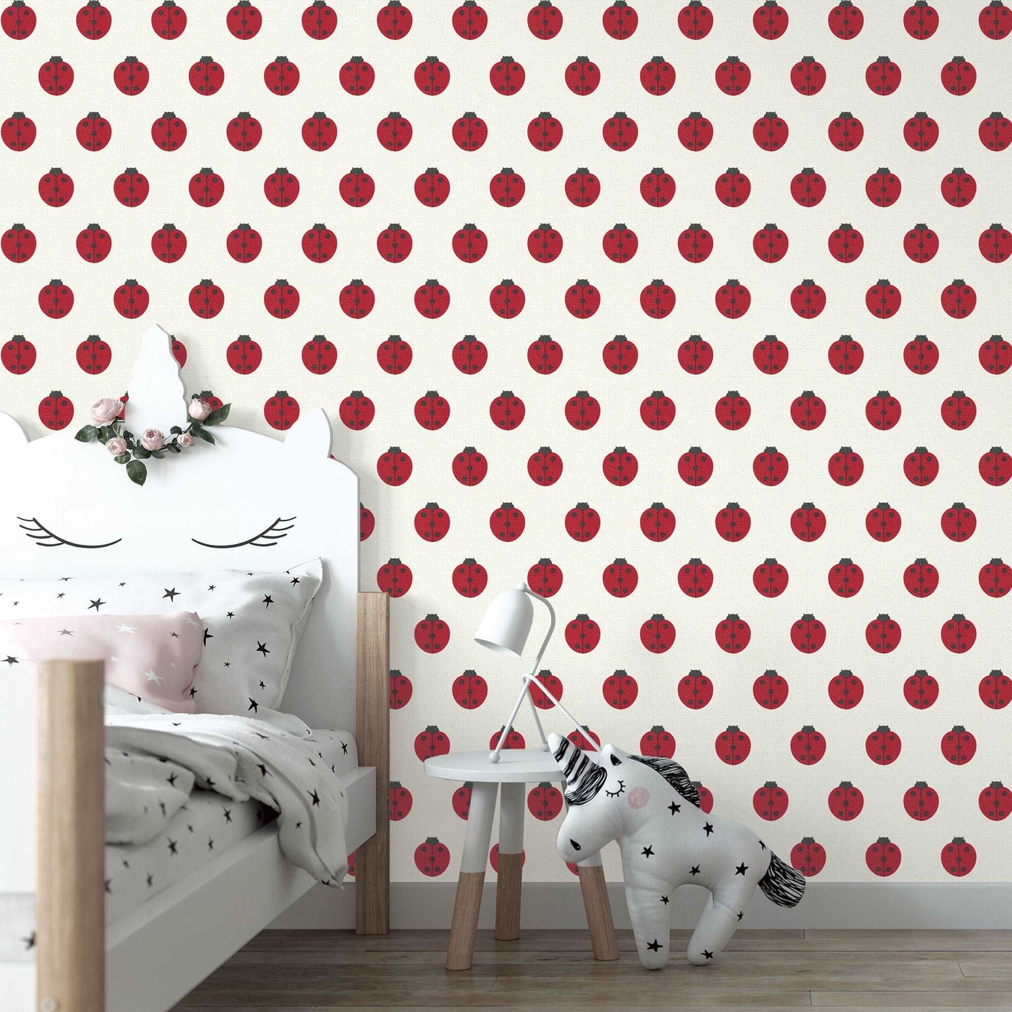 【Linden】ハレルヤシール壁紙 《てんとうむし あか》DIY 壁紙 リメイク